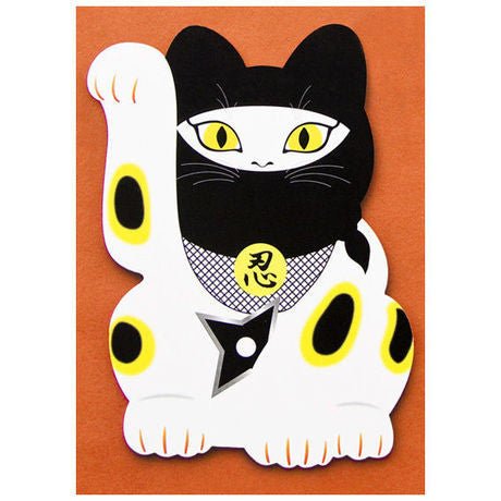 Muromachi Printing: Manekineko Ninja Cat Postcard - yumenet.live