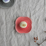 Oda Pottery: Wagashi Plate Red (10.5 cm) - yumenet.live
