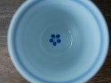Saikai Ceramics: Blue Trim, White Porcelain Yunomi Tea Cup with Blue Accents 150 ml - yumenet.live