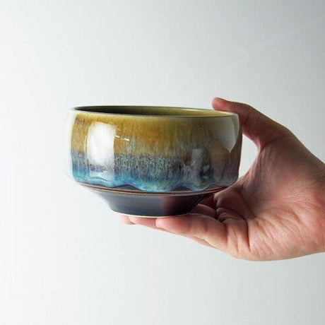 Saikai Ceramics: Hakuwan - Jatenmoku, Porcelain Matcha Bowl with Gift Box - yumenet.live
