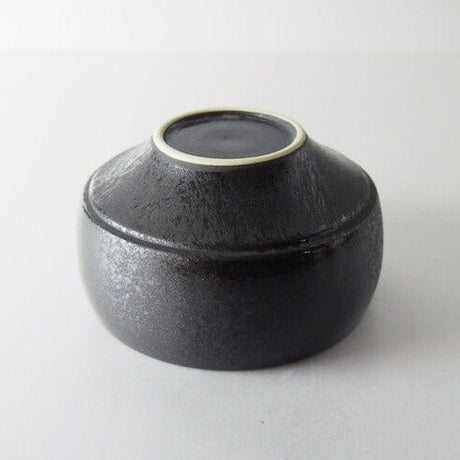 Saikai Ceramics: Hakuwan - Wabikuro, Black Porcelain Matcha Bowl with Gift Box - yumenet.live