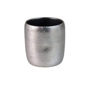 Touetsugama Aritayaki Dimple Rock Cup - Ibushi Silver - Black いぶし銀内黒マット　えくぼロックカップ - yumenet.live