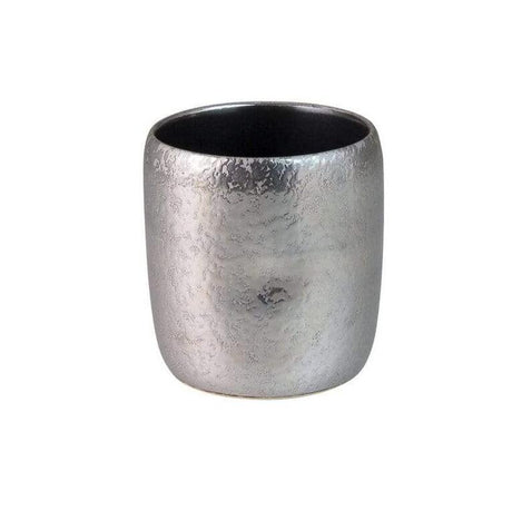 Touetsugama Aritayaki Dimple Rock Cup - Ibushi Silver - Black いぶし銀内黒マット　えくぼロックカップ - yumenet.live