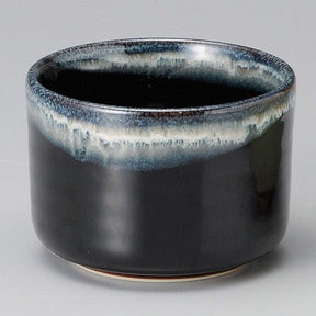Yamaki Ikai M1412: Black Minoyaki Tenmoku Matcha Tea Bowl - yumenet.live