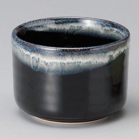 Yamaki Ikai M1412: Black Minoyaki Tenmoku Matcha Tea Bowl - yumenet.live