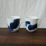 Yamani - Miyama Tableware: Blue Ink White Paired Mugs - yumenet.live