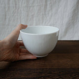 Yamani - Miyama Tableware: "Crease" Matcha Bowl Snow White - yumenet.live