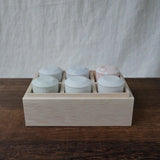 Yamani - Miyama Tableware: Sasasa Guinomi Shot Glass 6-Piece Set with Wooden Gift Box - yumenet.live