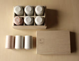 Yamani - Miyama Tableware: Sasasa Guinomi Shot Glass 6-Piece Set with Wooden Gift Box - yumenet.live
