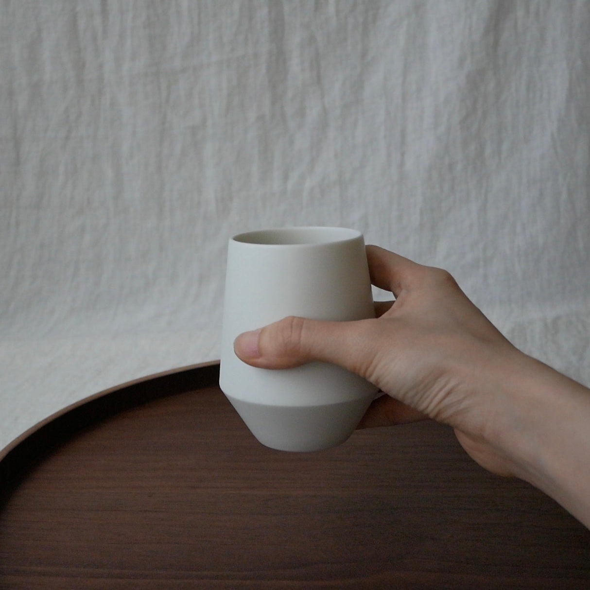 Yamani - Yamatsu Gifu: Minimalist Frustum Yunomi Tumbler, White - yumenet.live