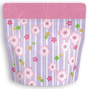 Yoshimura Pack 10157 Resealable Washi Paper Bag Sakura In Purple 桜の花柄 - yumenet.live