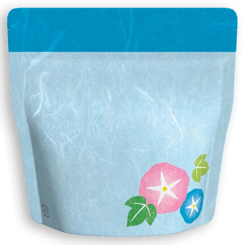 Yoshimura Pack 1369 Resealable Washi Paper Bag Morning Glory 朝顔 - yumenet.live