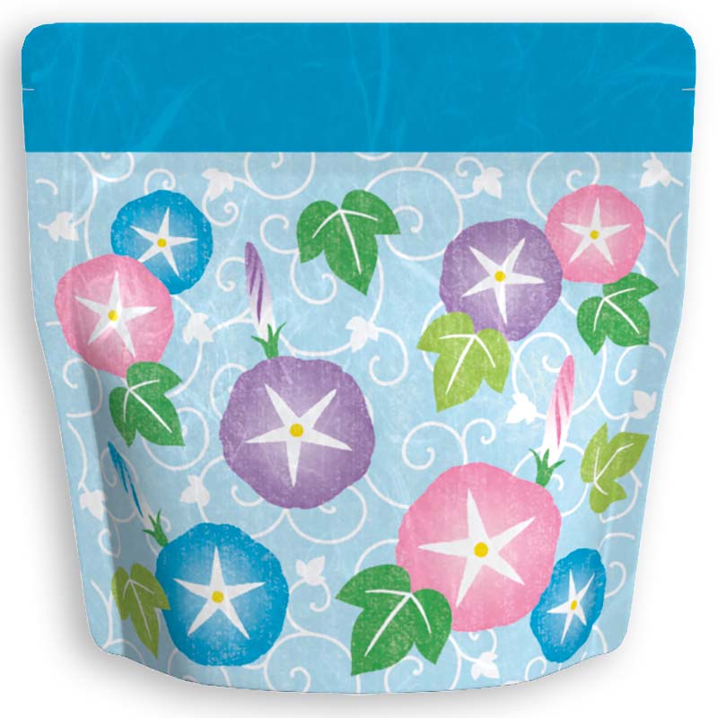 Yoshimura Pack 1369 Resealable Washi Paper Bag Morning Glory 朝顔 - yumenet.live